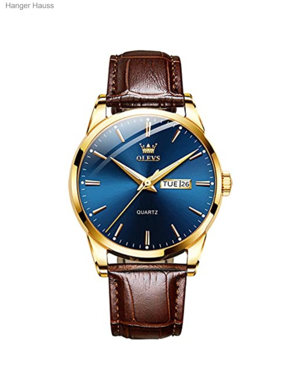 Men's Stainless Steel Analog Quartz Watch with Day/Date Luminous Hands Dress